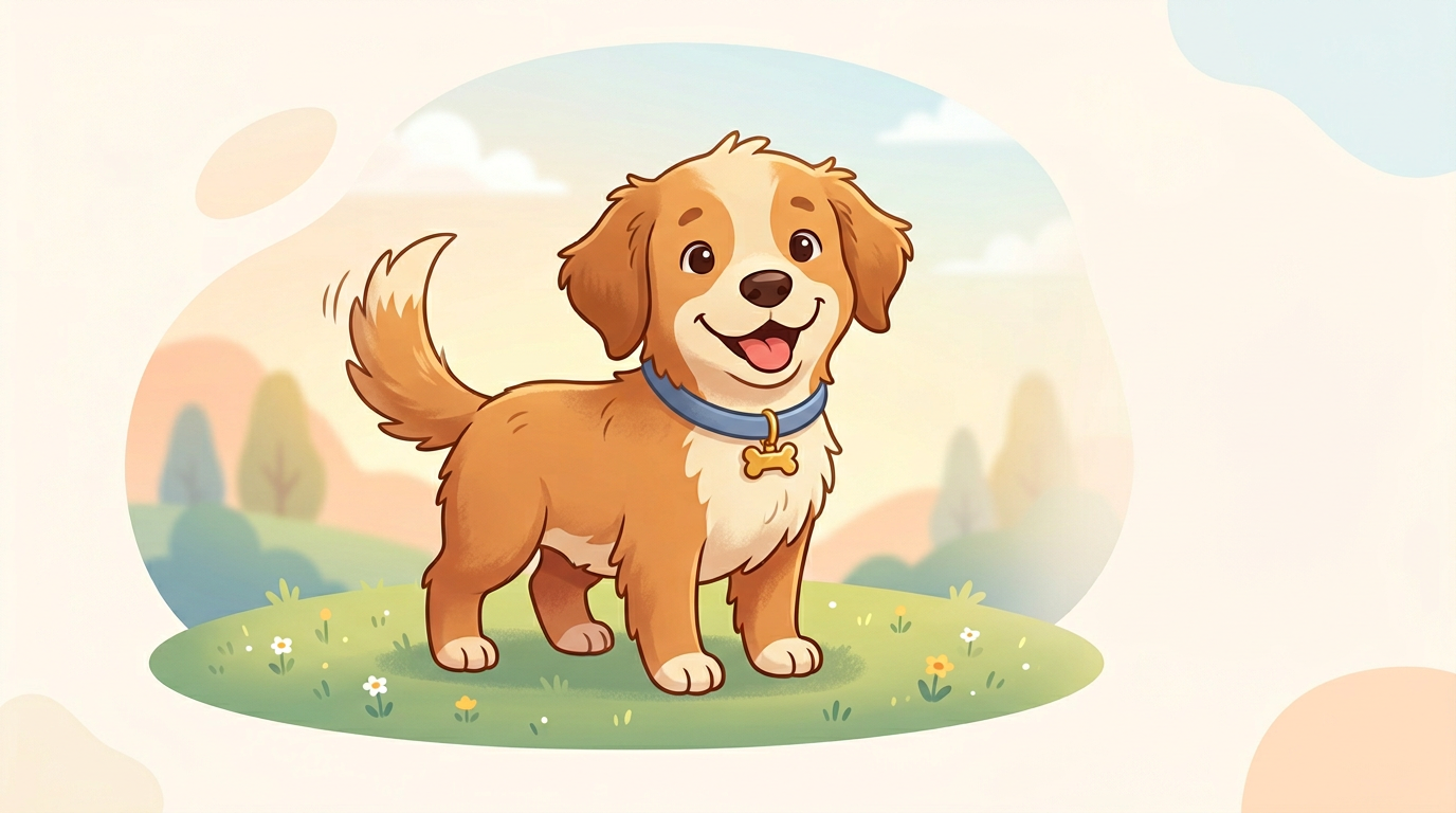 A cute cartoon dog